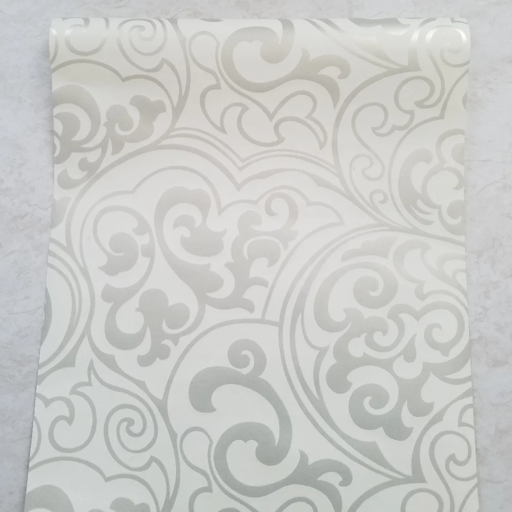 Wallpaper Her Divine Silver Glitter Swirls